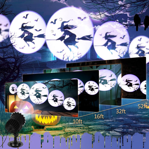 Lingvee 1 Halloween Projector Light with Film Slides Holiday LED Projector Lights Outdoor Reflectors Waterproof