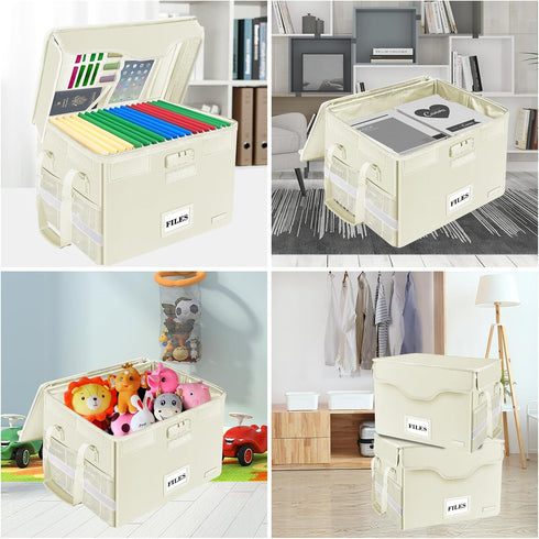 DocSafe Fireproof File Box with Lock, Portable Document Storage Organizer with Pockets for Home Office