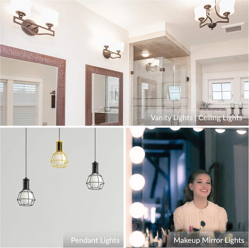 G25 (G80) Bulb 8W, 60W 120V, E26 5000K, Pack 3 Simba Lighting LED Vanity Globe Light for Bathroom, Makeup Mirror |