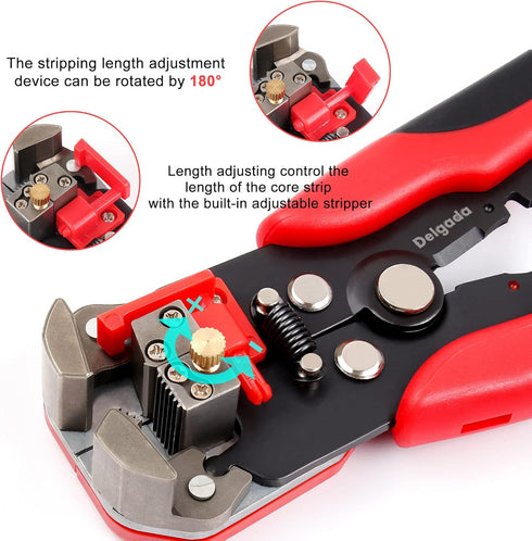 Delgada Wire Stripper Tool and Plier for Stripping Wire from AWG 24-10/0.2-6.0mm