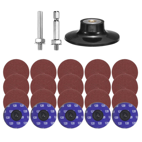 HARFINGTON 23pcs Quick Change Discs Set 3" Roll Lock Sanding Discs with