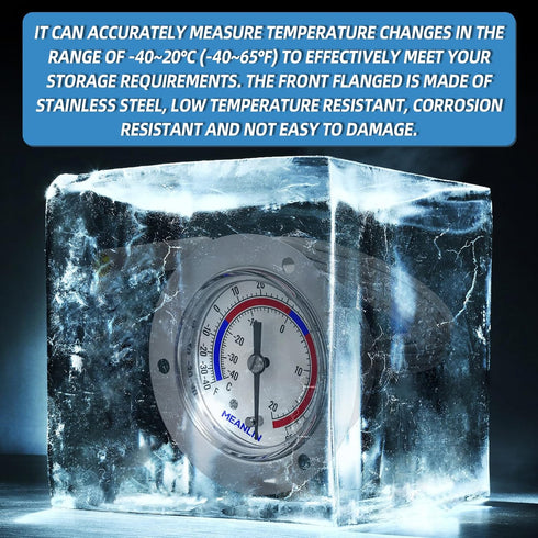 MEANLIN MEASURE 2Pcs Vapor Capillary Thermometer, 2" Dial, Stainless Steel Front Flange Mount, Temperature Range
