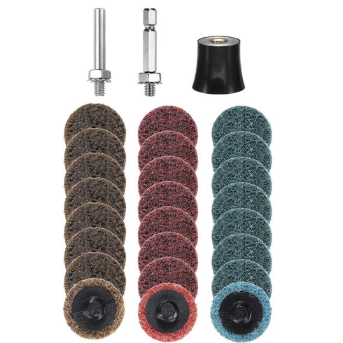 HARFINGTON 27pcs Quick Change Discs Set 1" Roll Lock Sanding Discs with
