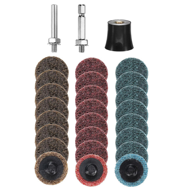 HARFINGTON 27pcs Quick Change Discs Set 1" Roll Lock Sanding Discs with