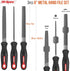 Hi-Spec 3pc Metal Hand File Tool Set Kit. Large Steel Files. Flat, Round & Half-Round for Crafts, Metal & Wood Work