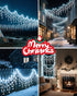 33FT 306 8 Christmas Ice Lights Outdoor, Cold White LED Modes Plug in Xmas Tree Decorations Twinkle Fairy Light String