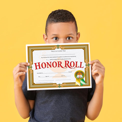 Hayes Honor Roll Certificate, 8-1/2 x 11 inches, Paper, Pack of 30