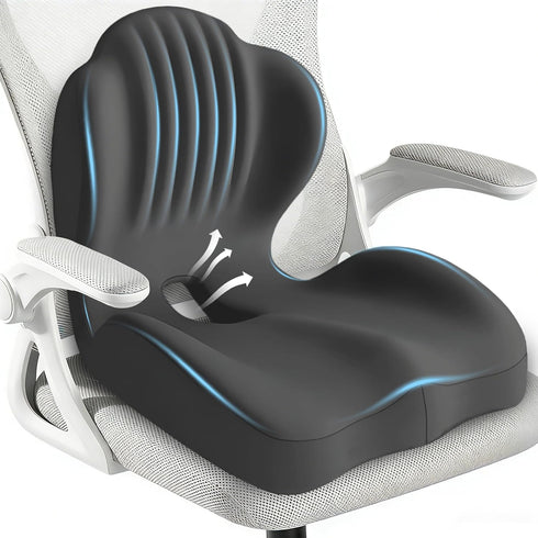 BANKQF Seat Cushion for Office Chair and Car, L-Shaped Ergonomic Seat Cushions,Memory Foam
