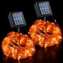QITONG Orange Solar Rope Lights, 2 Pack Each 33ft 100 LED String