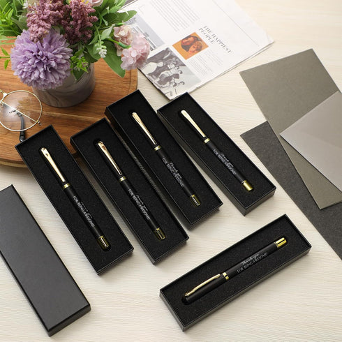 PerKoop 10 Pcs Inspirational Ballpoint Pens with Gift Boxes, Motivational Quote Pen Bulk, Appreciation Gifts for Team,