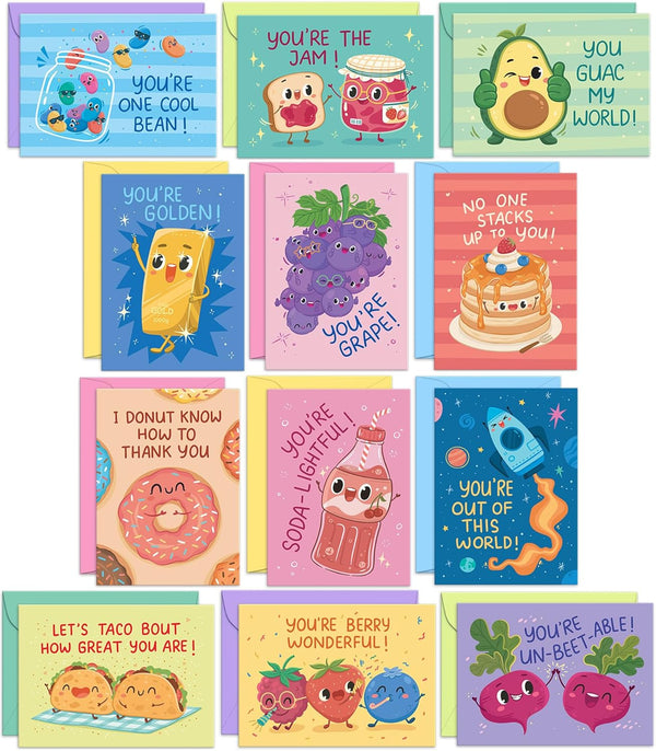 S&O Assorted Funny Thank You Cards with Envelopes - Cute Thank You