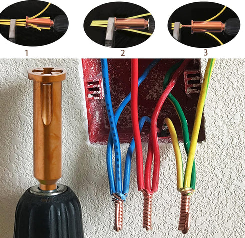 Wire Twisting Tool for Electrical Power Drill, 3 Way/5 Way Wire Stripping Tool for 6-10 AWG Wire