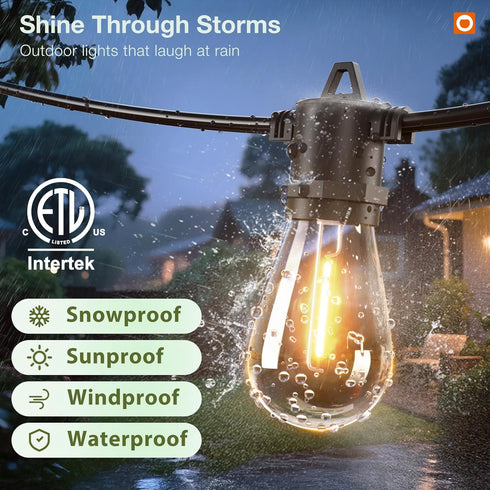 50FT Dimmable 3 16 Bulbs, addlon LED Outdoor String Lights, Remote Patio Lights with Timer & Lighting Modes