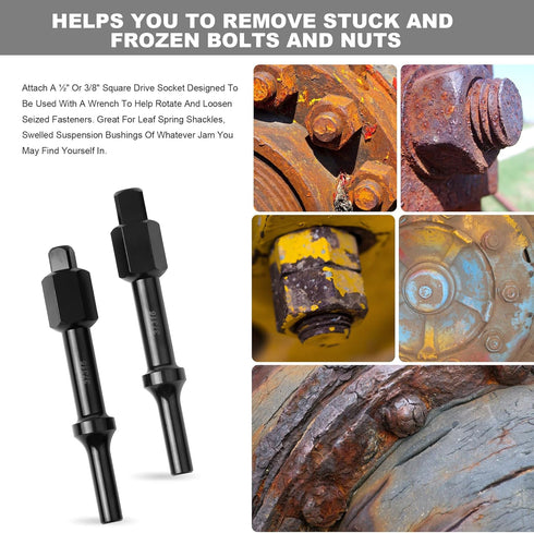 32029 Pneumatic Bolt Breaker Tools Set, 3/8" & 1/2" Bolt Breaker Shake 'n Break for Stubborn Fasteners