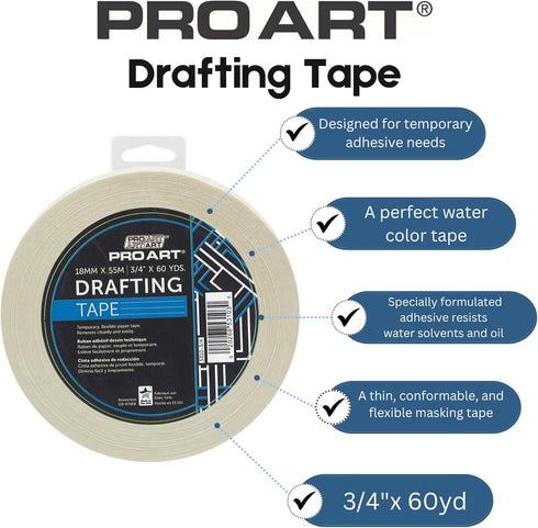 PRO ART Tape Drafting, .75" x 60yd