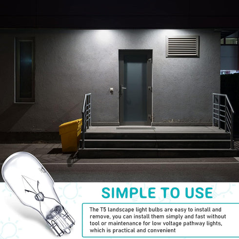 Honoson T5 Landscape Light Bulbs, 12 Volt 18 Watt Low Voltage Bulbs for Outdoor Garden Deck Yard Landscape Lamp (10