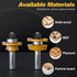 2PCS Set, 1/2 Inch Set (3/8 Inch 7/8 Inch Bevel Shaker Rail and Stile Router Bit Carbide-Tipped Cabinet Door Router Bit