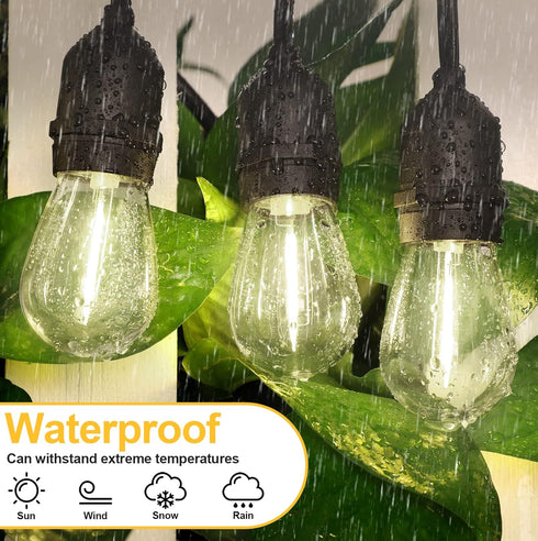 Mlambert LED String Light Bulbs, Shatterproof Outdoor S14 Replacement Light Bulbs, 4000K, Waterproof, 1W LED Edison