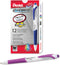 Pentel GlideWrite Ballpoint Pen Box of 12 with TechniFlo Ink, Medium Line (1.0mm), Magenta Ink (BX910-V4)