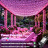 100FT 300 8 LED Outdoor String Lights, Connectable Pink Christmas Lights Indoor Waterproof with Modes, Plug in Twinkle