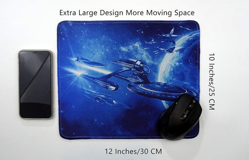 Starfleet Spaceship Pleiades Large Mouse Pad - Space 12x10 Inches Table Mat for Gaming Office Nerd Trek