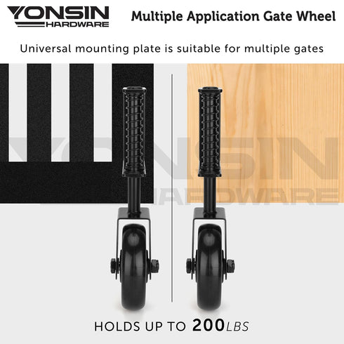 4.3" Heavy Duty Spring Loaded Gate Caster with Bearing, Drag Gate Wheels with 360° Swivel for Wooden Gate Fence, 330