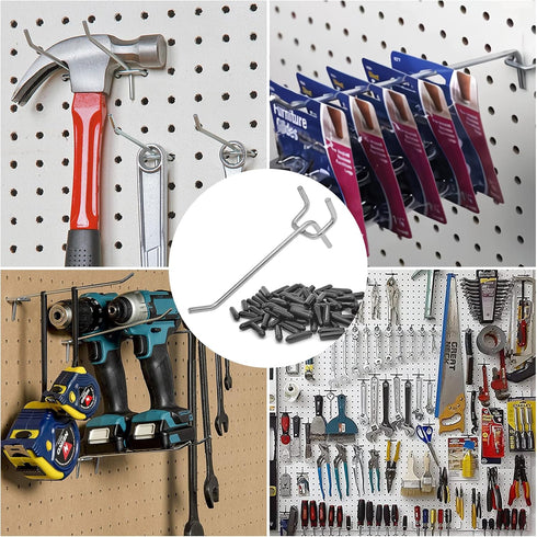 Pegboard Hooks Accessories, 2 inch Pegboard Organizer Kit for Garage Tool Storage, 32 Pack