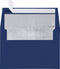 LUXPaper A7 Foil Lined Invitation Envelopes | Peel & Press | 5 1/4" x 7 1/4" | Navy Blue w/Silver LUX Lining | 50 Qty