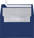 LUXPaper A7 Foil Lined Invitation Envelopes | Peel & Press | 5 1/4" x 7 1/4" | Navy Blue w/Silver LUX Lining | 50 Qty