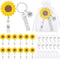 Zhanmai 12 Sets Sunflower Appreciation Gifts Sunflower Retractable Badge Holder Inspiration Keychains Thank