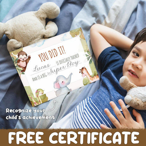 N&G NEW GENERATION LLC 35 Potty Training Chart for Toddlers Boys and Girls, Safari Potty Training Sticker Chart