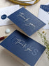T&M Quality Designs LLC 100 4 4x6 Inch Thank You Cards with Envelopes and Stickers - Unique Navy Blue Designs Bulk