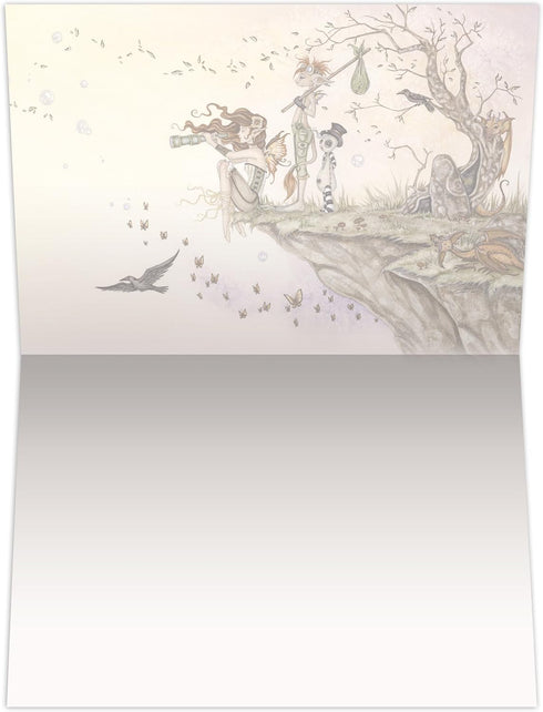 Tree-Free Greetings EcoNotes 12-Count Blank Notecard Set with Envelopes, Where the Wind Take You Fairy by Tree-Free Greetings