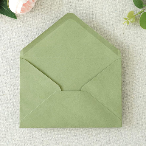 PONATIA 50 Pack Sage Green A4 Envelopes, 4 1/4 x 6 1/8 Inches for Christmas Gift Cards, Wedding Details, Thank You Cards