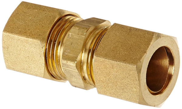 Anderson Metals 50062-08 Brass Compression Tube Fitting, Union, 1/2" x 1/2" Tube OD