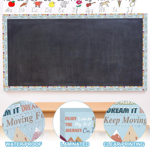 Geyee 60 Pcs Inspirational Quotes Bulletin Board Border for Classroom Office Wall Decor, 12 x 3 Inches