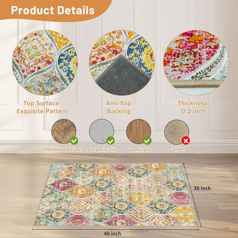 Heavy Duty Office Chair Mat 36"X 48" for Hardwood & Tile Floors, Anti Slip Floor Protector