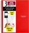 Five Star 3 Subject Spiral Notebook + Study App, 10-1/2" x 8", 150 Sheets, Wide Ruled Paper, Red (72029)
