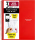 Five Star 3 Subject Spiral Notebook + Study App, 10-1/2" x 8", 150 Sheets, Wide Ruled Paper, Red (72029)