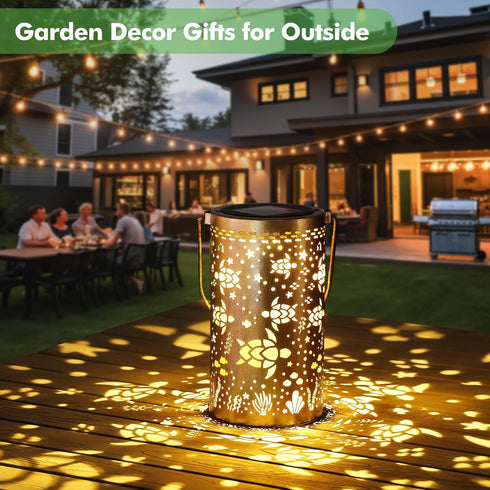 Fabuday Sea Turtle Outdoor Solar Lantern, Waterproof Hanging Solar Power Lights for Garden Decor and Yard Gifts