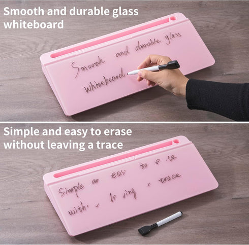 Desktop Whiteboard, Dry Erase Board Computer Keyboard Stand, Desk Organizers with Accessories for School, Home, Office