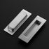 Ravinte 1 Pack Brushed Nickel Sliding Closet Door Handles Silver Flush Pulls 4.72in Length Recessed Finger Pulls for Sliding Barn Door Sqaure Cabinet Pulls Stainless Steel by Ravinte