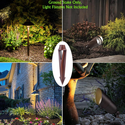 Ground Spike Stake Replacement for Low Voltage Landscape Lighting, High-impact ABS Construction for Spot Lights