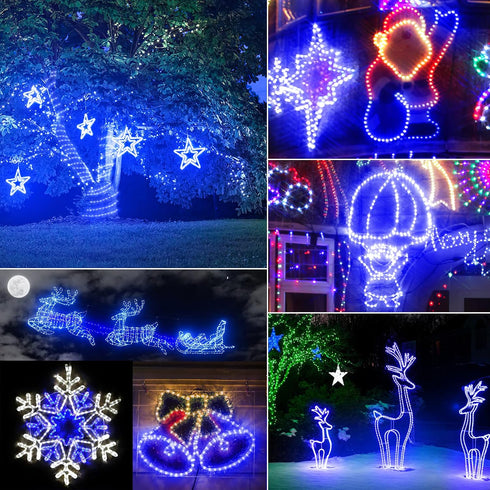 200 72FT 8 KerKoor Solar Rope Lights Outdoor Waterproof LED - LED Solar Rope String Lights, Modes with Remote Flexible
