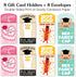 Pack, Set 8 Big Dot of Happiness Assorted Funny Graduation Gift Card Holders with Envelopes, Grad Party Cash Money