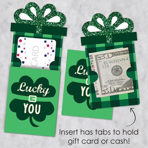 Set 8 Big Dot of Happiness St. Patricks Day - Saint Paddys Day Party Money and Gift Card Sleeves - Nifty Gifty Card