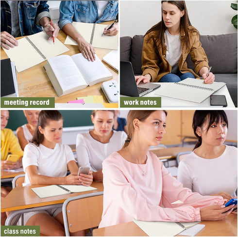 Fuutreo 6 Pcs Spiral Notebook for Work, B5 10.5 x 7.45 Inch College Ruled Journal with Kraft Cover