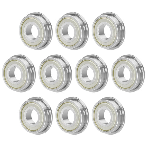 F694ZZ 10PCS Flange Ball Bearing, 4×11×4mm Double Metal Shielded for Industrial Machine and Power Tools