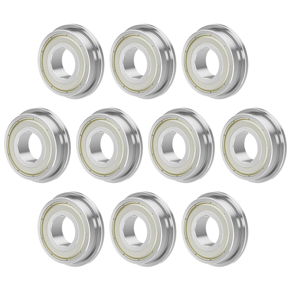 F693ZZ 10PCS Flange Ball Bearing, 3×8×4mm Double Metal Shielded for Industrial Machine, Power Tools
