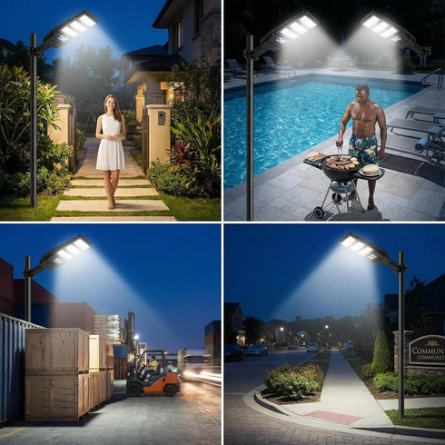 VISLLOGEYA 1 Pack, 81 6500K IP65 (1 Pack) Solar Outdoor Light LED Dusk to Dawn Solar Powered Street Light Waterproof